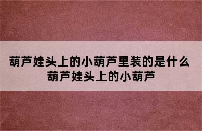 葫芦娃头上的小葫芦里装的是什么 葫芦娃头上的小葫芦